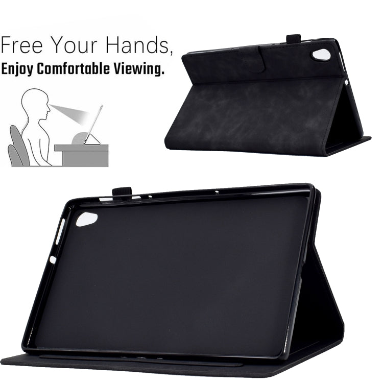 For Lenovo Tab M10 Gen 2 Peony Butterfly Embossed Leather Smart Tablet Case(Black)