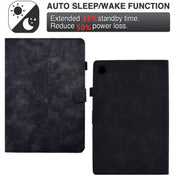 For Lenovo Tab M10 Plus Peony Butterfly Embossed Leather Smart Tablet Case(Black)
