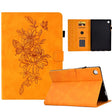 For Lenovo Tab M10 Plus Peony Butterfly Embossed Leather Smart Tablet Case(Khaki) - Lenovo by PMC TechLife | Online Shopping South Africa | PMC TechLife | Buy Now Pay Later Mobicred