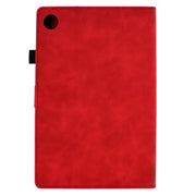 For Lenovo Tab M10 Plus 3rd Gen Peony Butterfly Embossed Leather Smart Tablet Case(Red)
