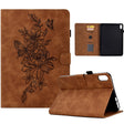 For Lenovo Tab P11 Peony Butterfly Embossed Leather Smart Tablet Case(Brown) - Lenovo by PMC TechLife | Online Shopping South Africa | PMC TechLife | Buy Now Pay Later Mobicred