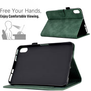 For Lenovo Tab P11 Peony Butterfly Embossed Leather Smart Tablet Case(Green)