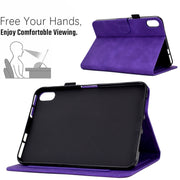 For Lenovo Tab P11 Peony Butterfly Embossed Leather Smart Tablet Case(Purple)