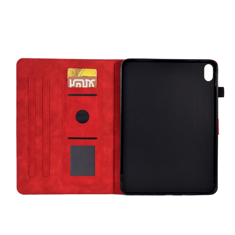 For Lenovo Tab P11 Peony Butterfly Embossed Leather Smart Tablet Case(Red)