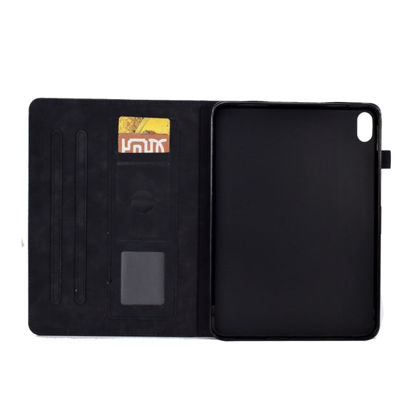 For Lenovo Tab P11 Peony Butterfly Embossed Leather Smart Tablet Case(Black)