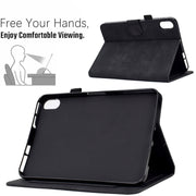 For Lenovo Tab P11 Peony Butterfly Embossed Leather Smart Tablet Case(Black)