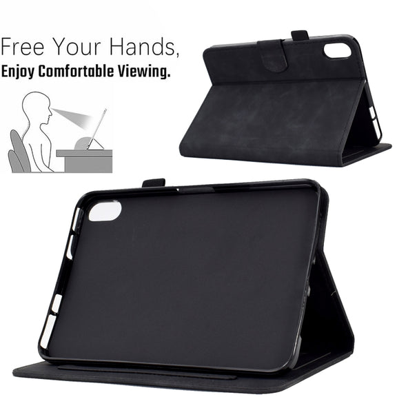 For Lenovo Tab P11 Peony Butterfly Embossed Leather Smart Tablet Case(Black)
