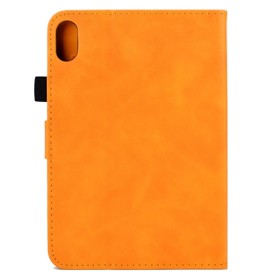 For Lenovo Tab P11 Peony Butterfly Embossed Leather Smart Tablet Case(Khaki)