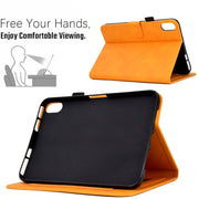 For Lenovo Tab P11 Peony Butterfly Embossed Leather Smart Tablet Case(Khaki)