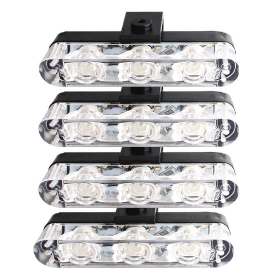 4 in 1 Car 12LEDs Grille Flash Lights Warning Lights with Wireless Remote Control, Color:Red White
