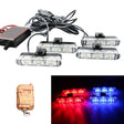 4 in 1 Car 12LEDs Grille Flash Lights Warning Lights with Wireless Remote Control, Color:Red Blue - Warning Lights by PMC TechLife | Online Shopping South Africa | PMC TechLife | Buy Now Pay Later Mobicred