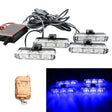 4 in 1 Car 12LEDs Grille Flash Lights Warning Lights with Wireless Remote Control, Color:Blue - free shipping - PMC TechLife - Order now!