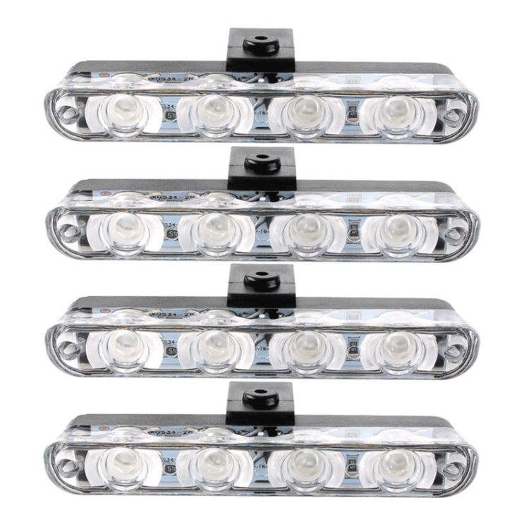 4 in 1 Car 16LEDs Grille Flash Lights Warning Lights with Wireless Remote Control(White Red)
