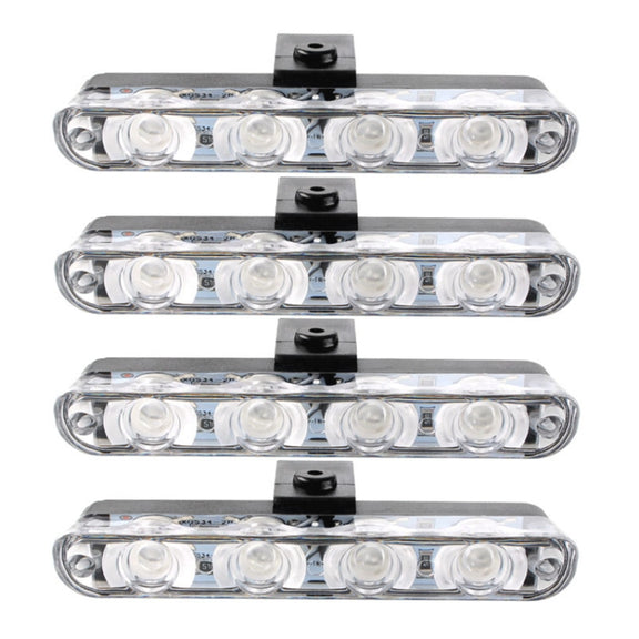 4 in 1 Car 16LEDs Grille Flash Lights Warning Lights with Wireless Remote Control(White Red)