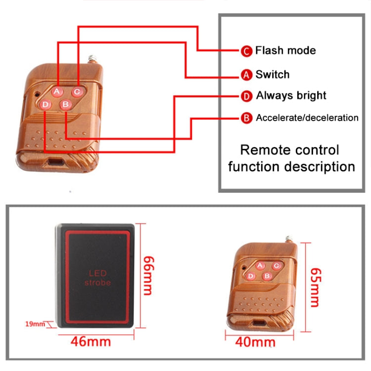 4 in 1 Car 16LEDs Grille Flash Lights Warning Lights with Wireless Remote Control(White Red)