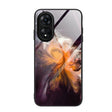 For OPPO A17 Marble Pattern Glass Phone Case(Typhoon) - OPPO Cases by PMC TechLife | Online Shopping South Africa | PMC TechLife | Buy Now Pay Later Mobicred