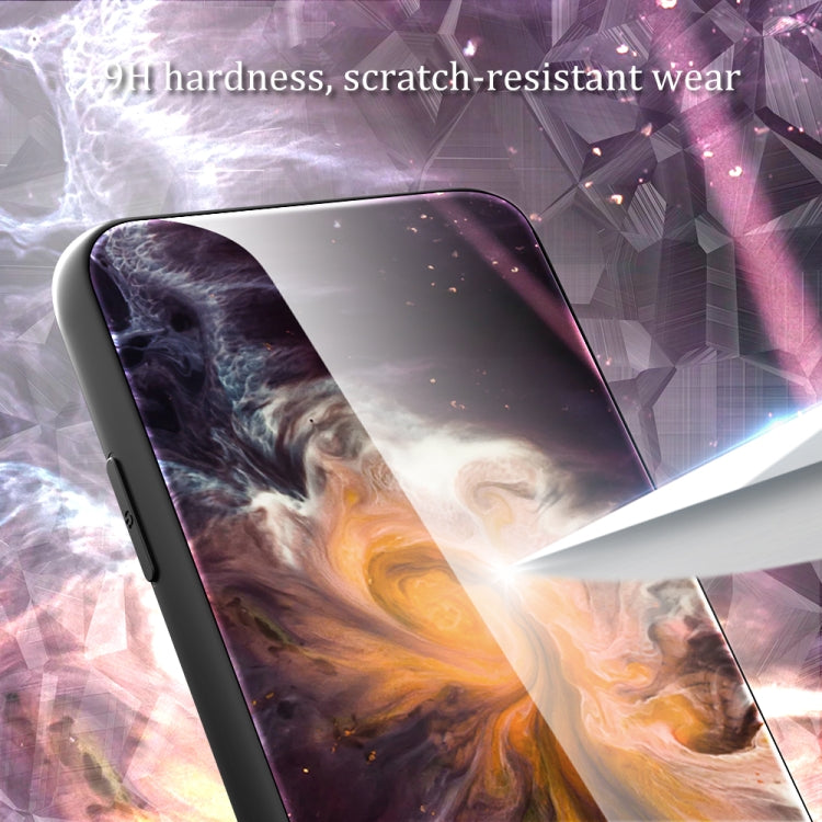 For OPPO A17 Marble Pattern Glass Phone Case(Typhoon)