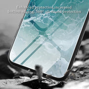For OPPO A17 Marble Pattern Glass Phone Case(Typhoon)