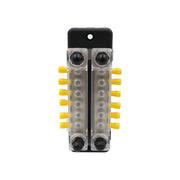 CP-3024 150A 12-48V RV Yacht Double-row 6-way Busbar with 16pcs Terminals(Black)