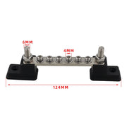 CP-3050 150A 12-48V RV Yacht 6-way Busbar with 8pcs Terminals(Black)