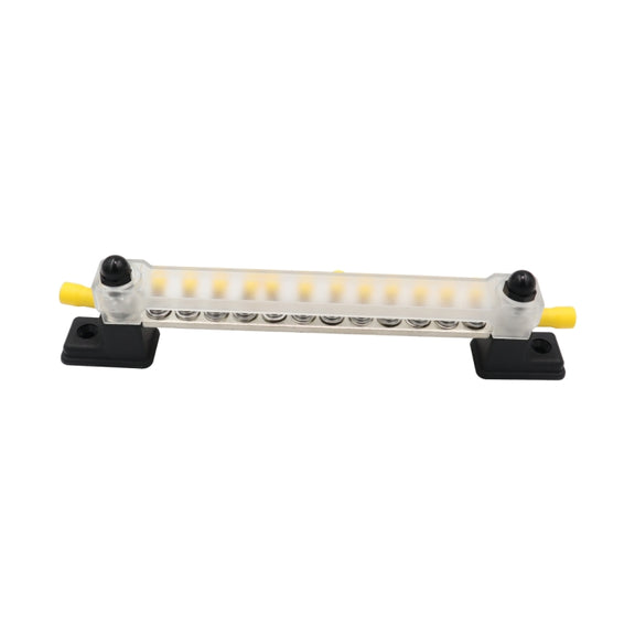 CP-3051 150A 12-48V RV Yacht 12-way Busbar with 14pcs Terminals(Black)