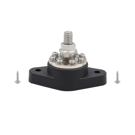 3/8 inch M10 RV Yacht 8-way Terminal Stud with 2 M5x20 Screws(Black)