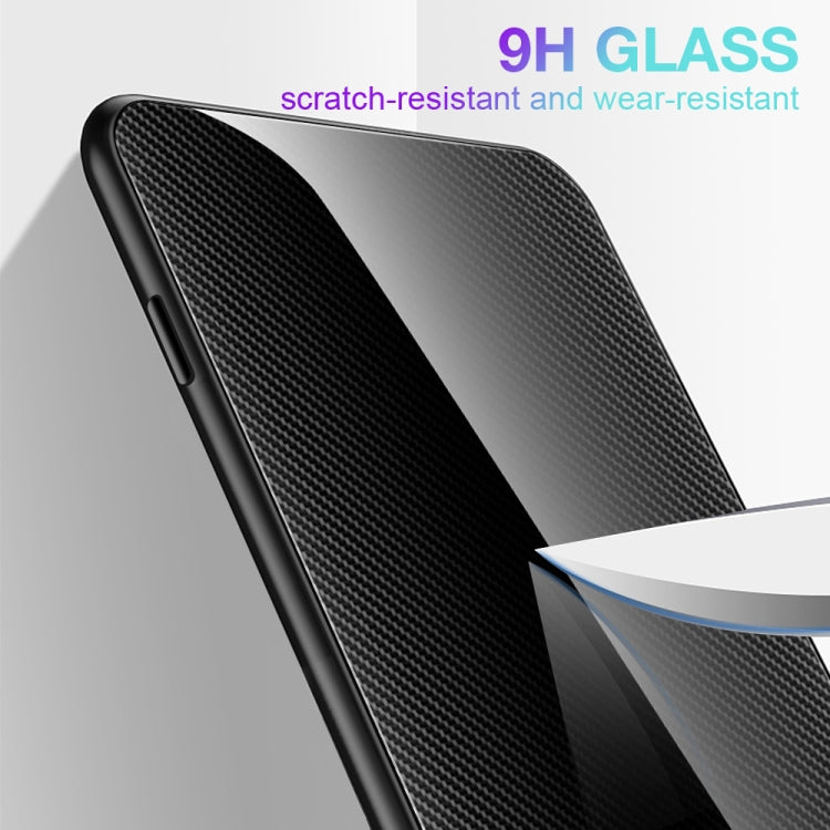 For OPPO A17 Texture Gradient Glass TPU Phone Case(Red)