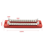 CP-3109-02 150A 12-48V RV Yacht Double-row 12-way Busbar(Red)