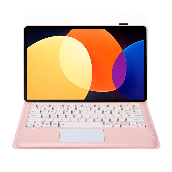 For Honor Pad V8 Pro AHN8-A Ultrathin Detachable Bluetooth Keyboard Leather Tablet Case with Touchpad(Pink)