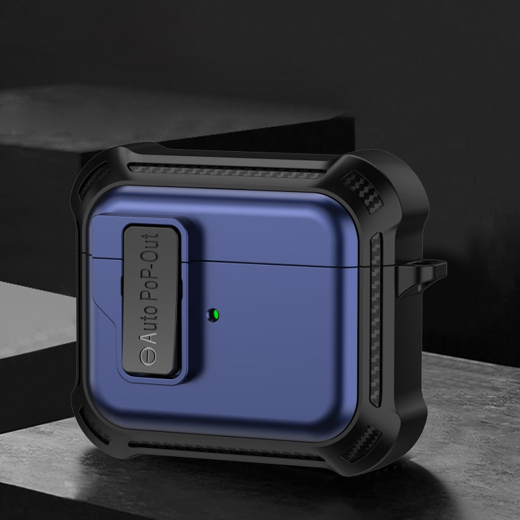 For AirPods 3 Signal Flag Wireless Earphones Case with Security Lock(Blue)