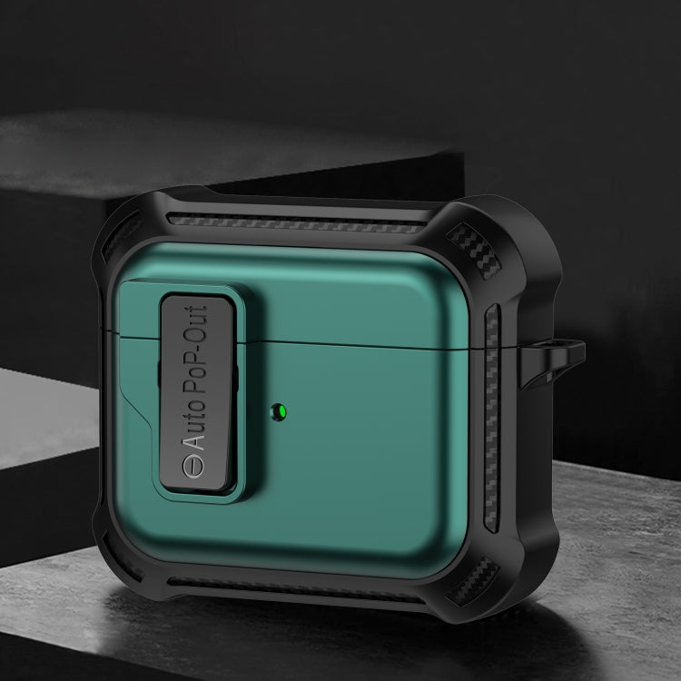 For AirPods 3 Signal Flag Wireless Earphones Case with Security Lock(Green)