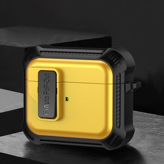 For AirPods 3 Signal Flag Wireless Earphones Case with Security Lock(Yellow)