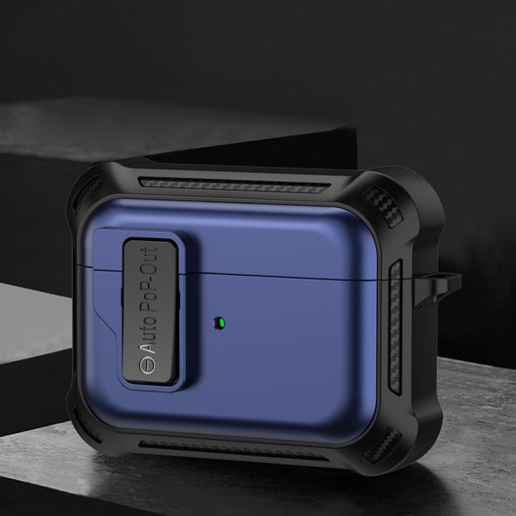 For AirPods Pro Signal Flag Wireless Earphones Case with Security Lock(Blue)