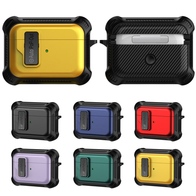 For AirPods Pro Signal Flag Wireless Earphones Case with Security Lock(Yellow)