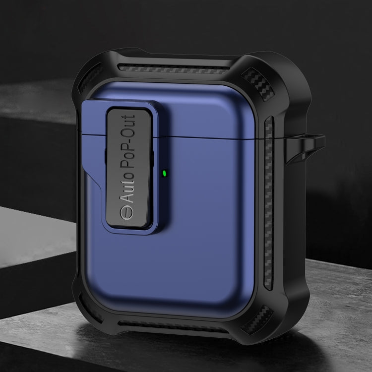 For AirPods 1 / 2 Signal Flag Wireless Earphones Case with Security Lock(Blue)