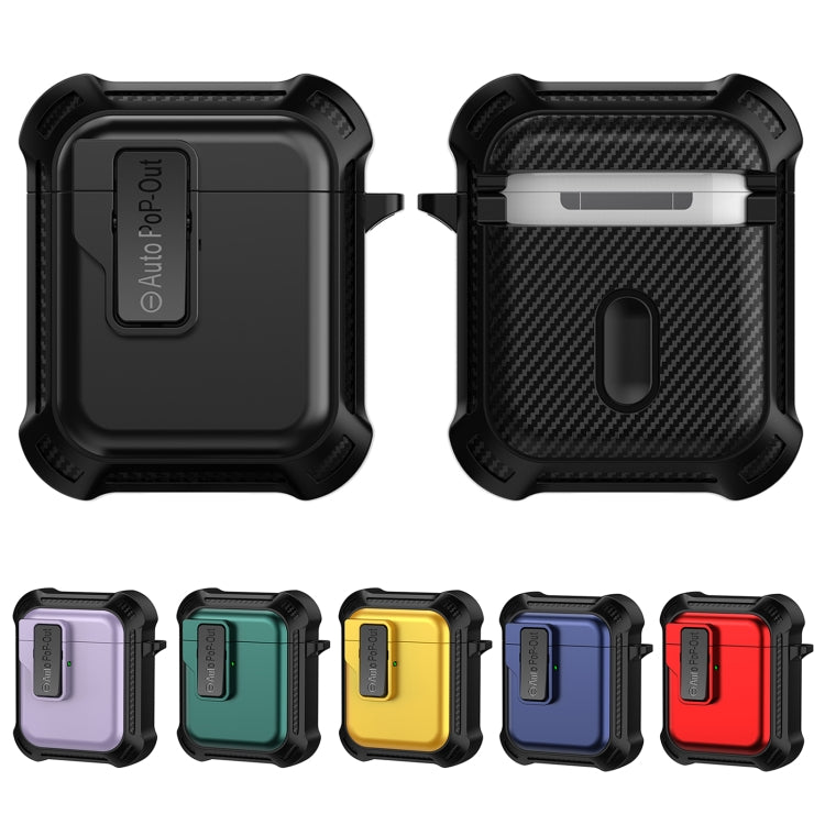 For AirPods 1 / 2 Signal Flag Wireless Earphones Case with Security Lock(Blue)