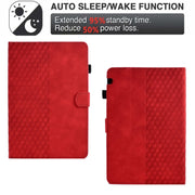 For Huawei MatePad T5 10.0 Rhombus Embossed Leather Smart Tablet Case(Red)