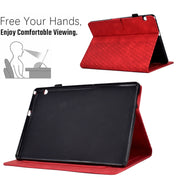 For Huawei MatePad T5 10.0 Rhombus Embossed Leather Smart Tablet Case(Red)