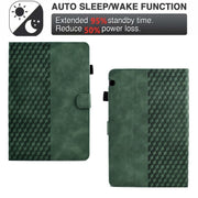 For Huawei MatePad T5 10.0 Rhombus Embossed Leather Smart Tablet Case(Green)