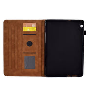 For Huawei MatePad T5 10.0 Rhombus Embossed Leather Smart Tablet Case(Brown)