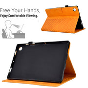 For Huawei MatePad T10 / T10S / Honor Tablet 6 Rhombus Embossed Leather Tablet Case(Khaki)
