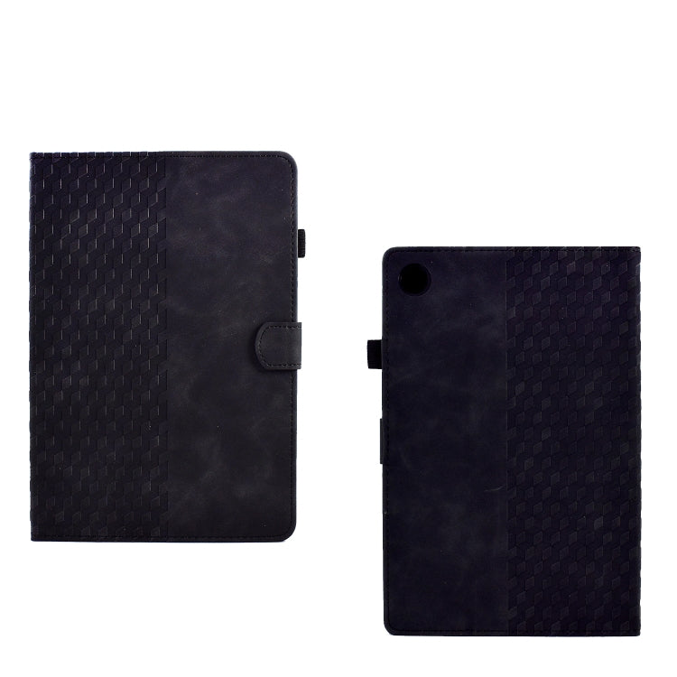 For Huawei MatePad T10 / T10S / Honor Tablet 6 Rhombus Embossed Leather Tablet Case(Black)