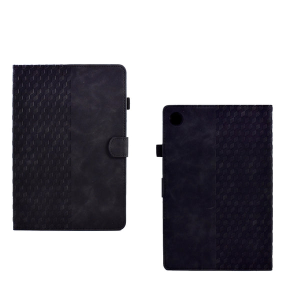 For Huawei MatePad T10 / T10S / Honor Tablet 6 Rhombus Embossed Leather Tablet Case(Black)