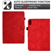 For Lenovo Tab P11 / J606F Rhombus Embossed Leather Smart Tablet Case(Red)