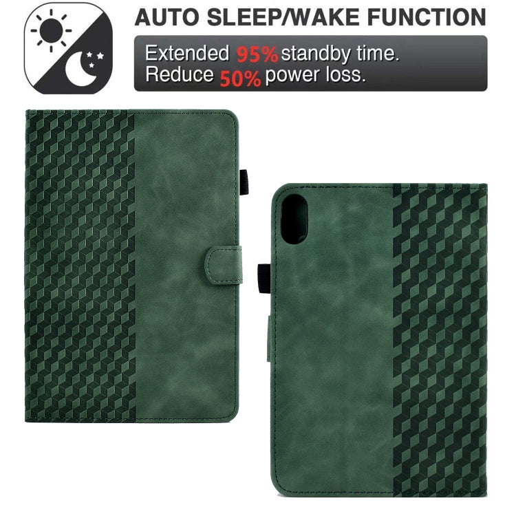 For Lenovo Tab P11 / J606F Rhombus Embossed Leather Smart Tablet Case(Green)