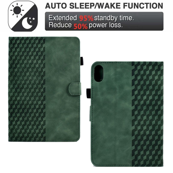 For Lenovo Tab P11 / J606F Rhombus Embossed Leather Smart Tablet Case(Green)