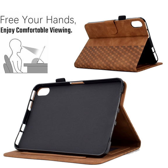 For Lenovo Tab P11 / J606F Rhombus Embossed Leather Smart Tablet Case(Brown)