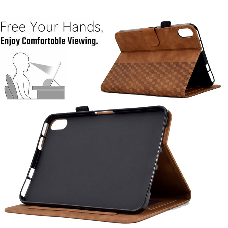 For Lenovo Tab P11 / J606F Rhombus Embossed Leather Smart Tablet Case(Brown)