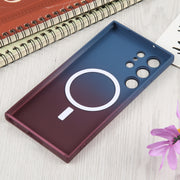 For Samsung Galaxy S23 5G Liquid TPU Silicone Gradient MagSafe Phone Case(Blue Purple)