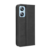 For Blackview A52 Magnetic Buckle Retro Texture Leather Phone Case(Black)